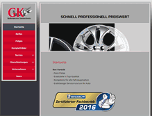 Tablet Screenshot of gk-reifenservice.de